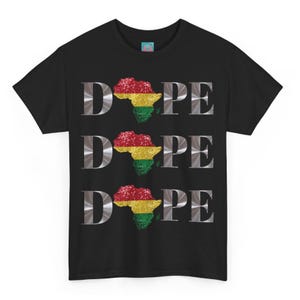 Africa Is Dope Graphic Tee | Unisex Black T-Shirt | Black History Month Shirt | Vacation Tee