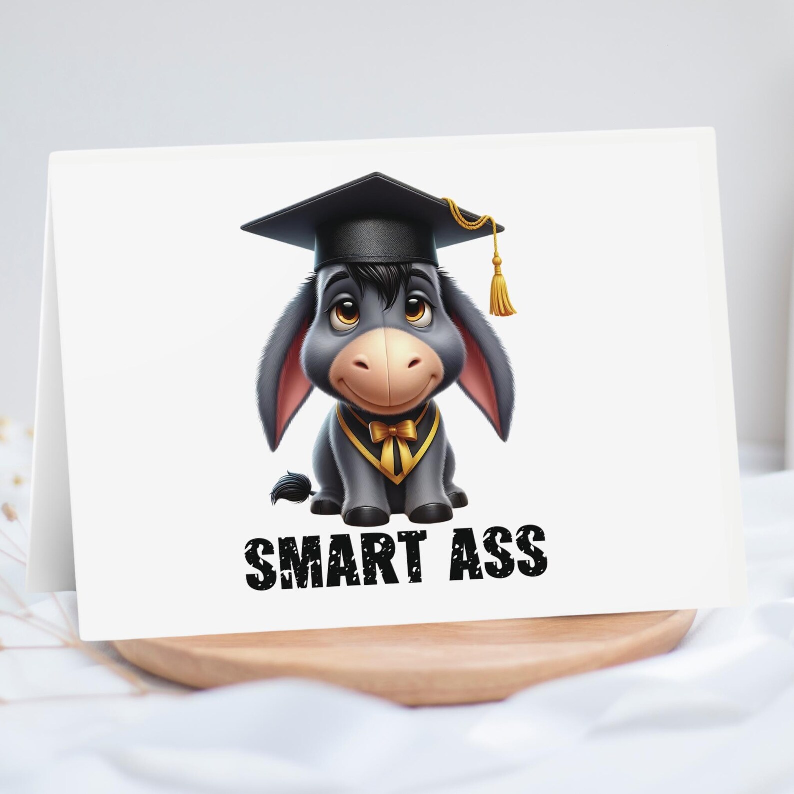 Donkey Grad Graduation Card - Funny Donkey Grad Card - SMART ASS Humorous Animal ...