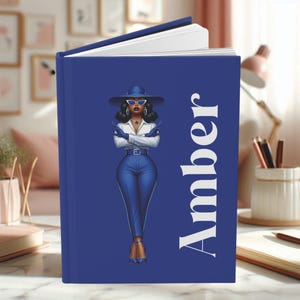 Custom Personalized Zeta Phi Beta Keepsake Hardcover Journal, Student Graduate Sorority Gift Journal, African American Woman Notebook