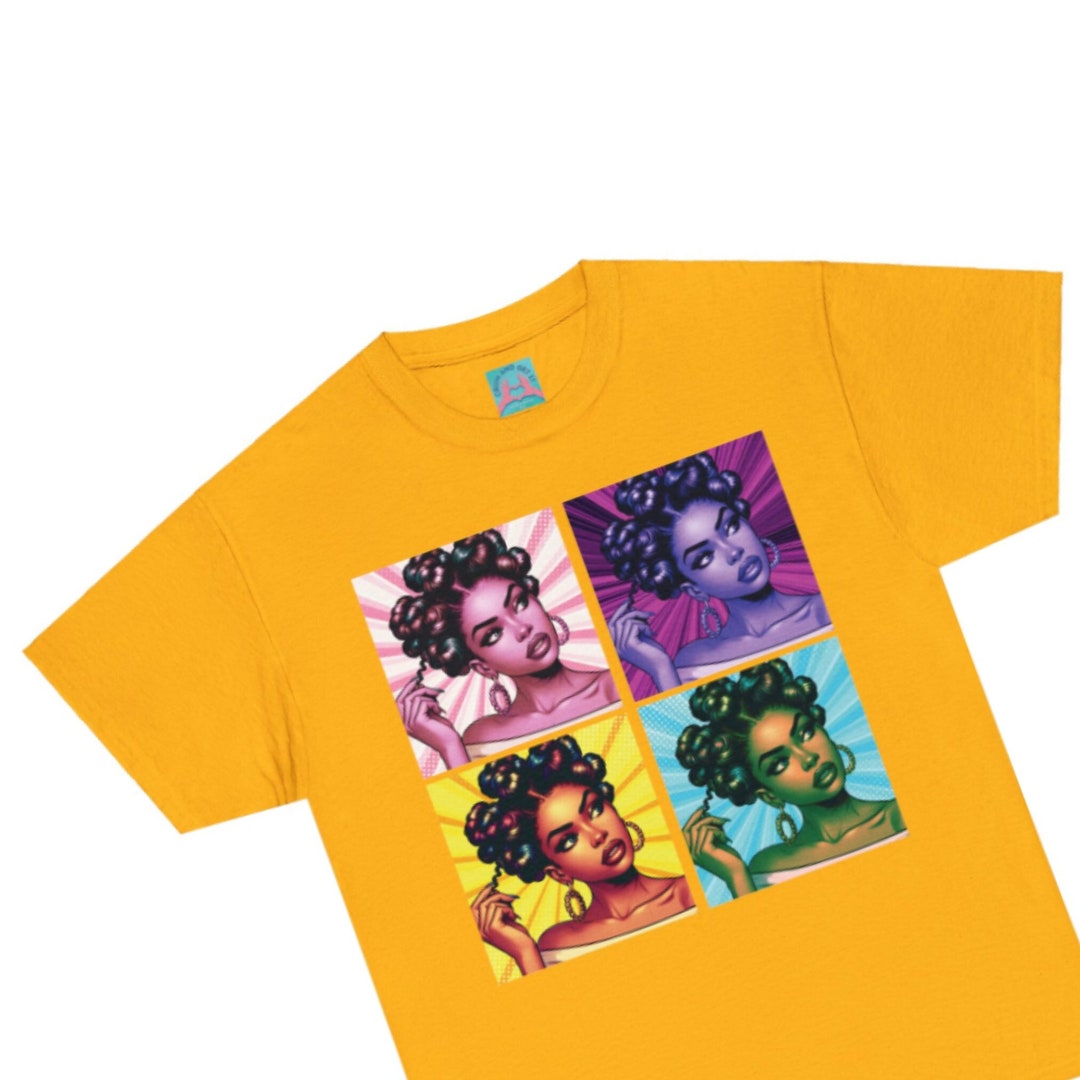 Tshirt Black Girl Tees Black Woman Tshirt Pop Art Figure Graphic Tee