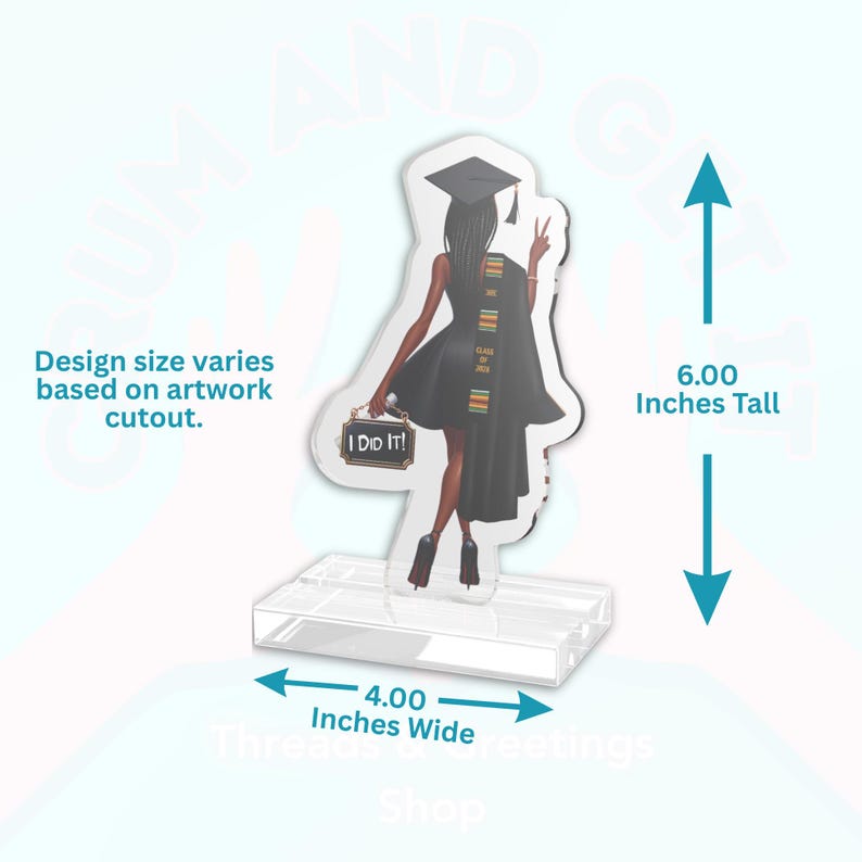 Grad Topper Stand Custom Grad Girl Cake Topper |medical Student Acrylic Stand ...