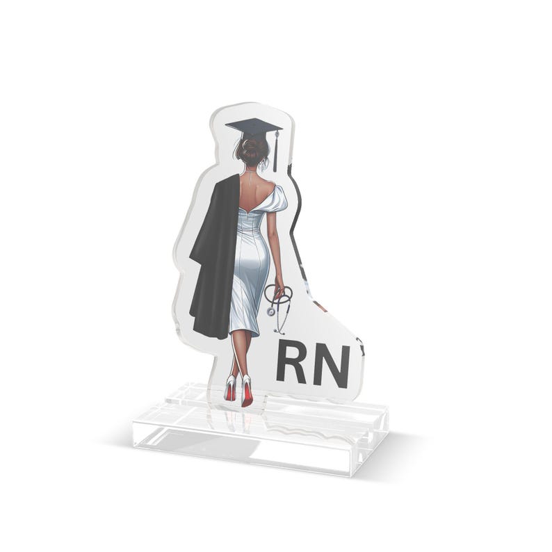 Grad Topper Stand Custom Grad Girl Cake Topper |medical Student Acrylic Stand ...