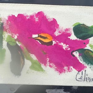 Estuche de canvas abstracta pintado a mano | Bolso de mano pequeño con zipper
