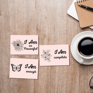 Afirmações positivas, cartões de cotação diária, pacote de cartões de afirmação, conjunto de impressões inspiradoras, kit de cotação do quadro de visão