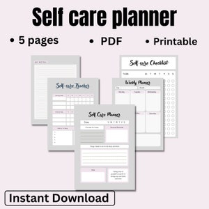 Self Care Planner, Self Care Journal, Self Care Checklist, Self Love Journal, Mindfulness Journal, Mental Health