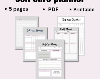 Self Care Planner, Self Care Journal, Self Care Checklist, Self Love Journal, Mindfulness Journal, Mental Health