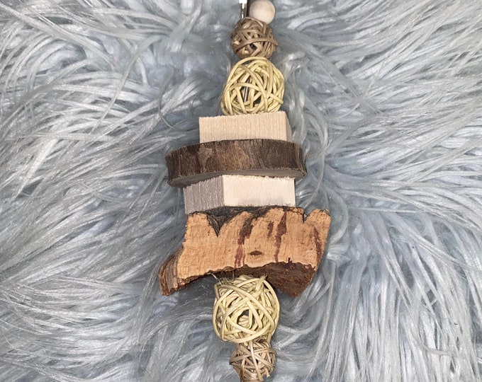 and Sola Wood Chinchilla Bird or Small Animal Hanging Toy Cork Bark Kiln Dried Pine Natural Vine