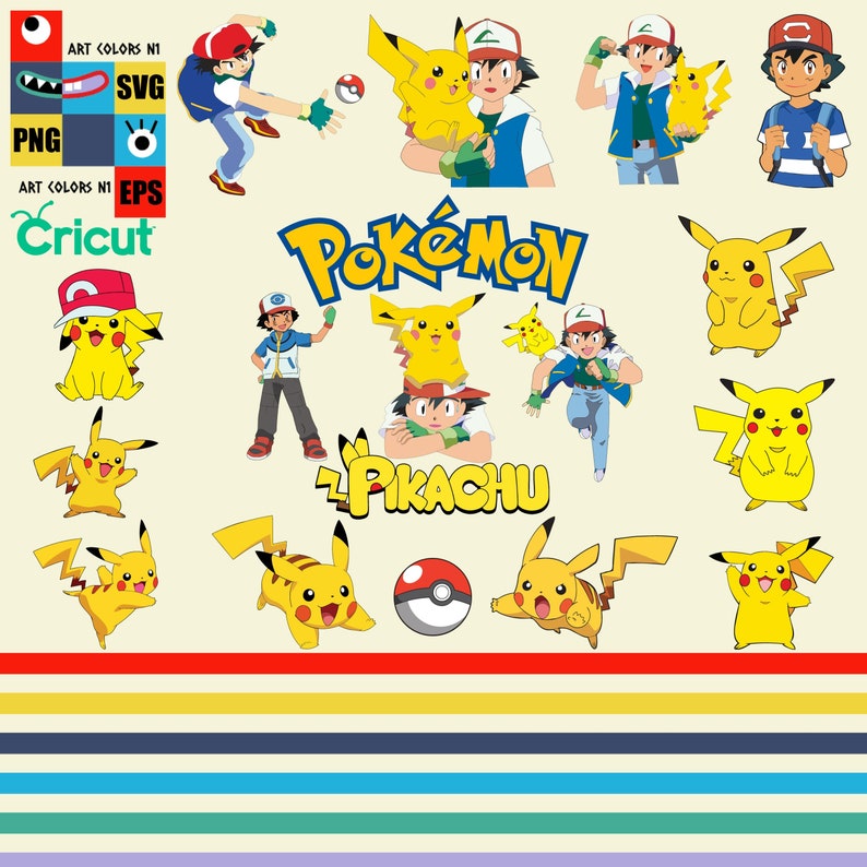 Download Pikachu SVG Pokemon SVG Pikachu Bundle SVG Pokeball svg | Etsy