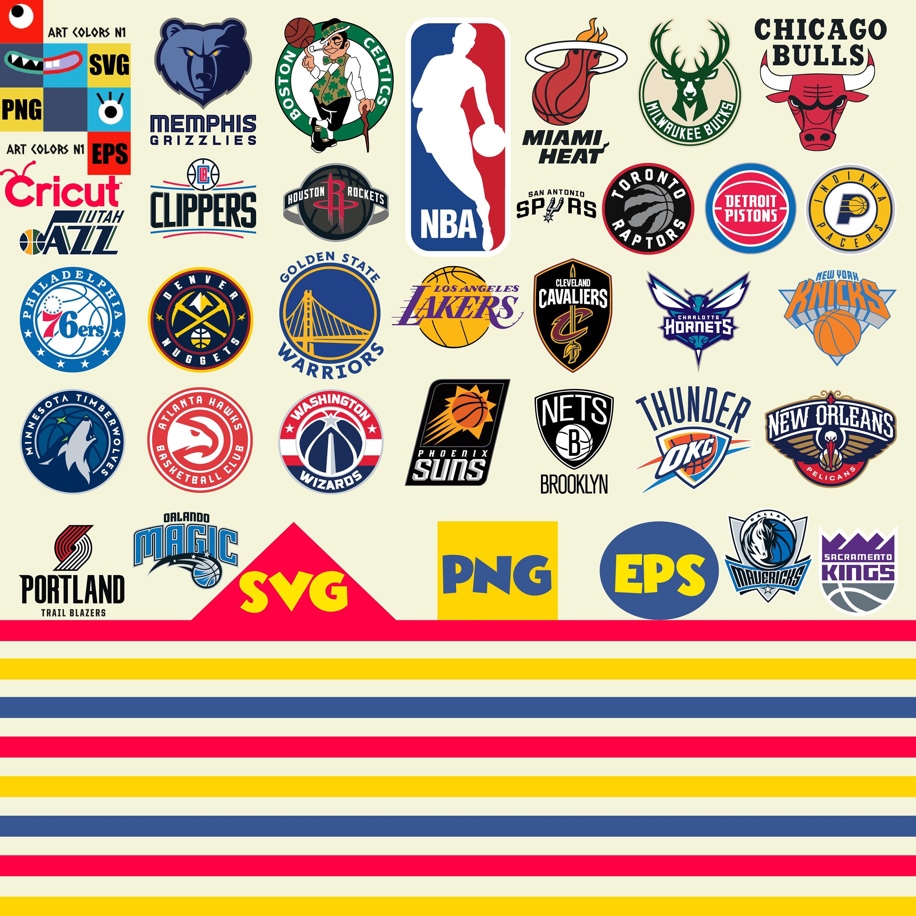 Download Nba Svg 2021 Nba Team Logos Pack Nba Logo Svg Basketball Etsy