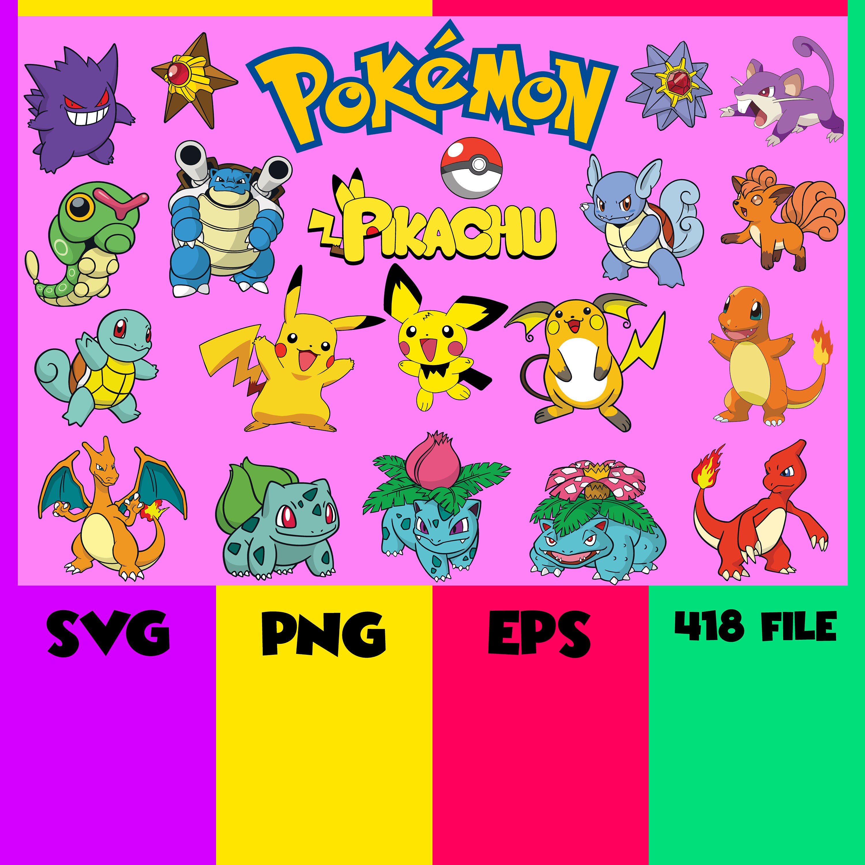 Download Pokemon Svg Pokemon Svg Bundle Pokemon Characters Pikachu Etsy