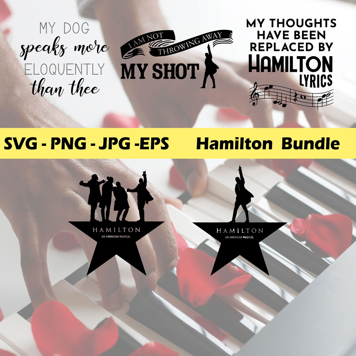Hamilton SVG Hamilton 25 SVG Bundle Hamilton Silhouette | Etsy