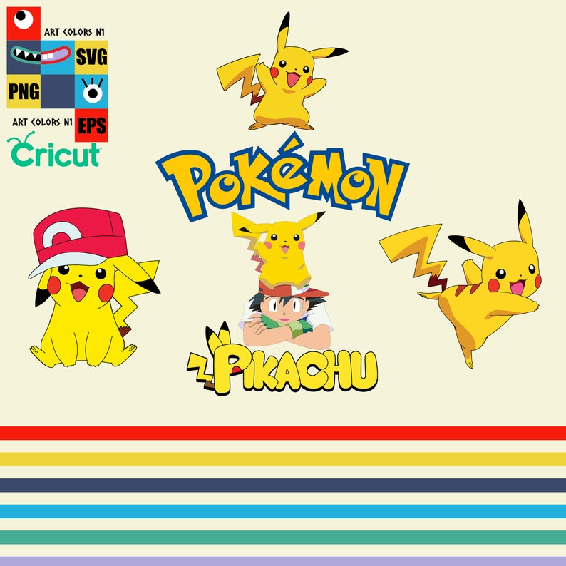 Download Pikachu SVG Pokemon SVG Pikachu Bundle SVG Pokeball svg | Etsy