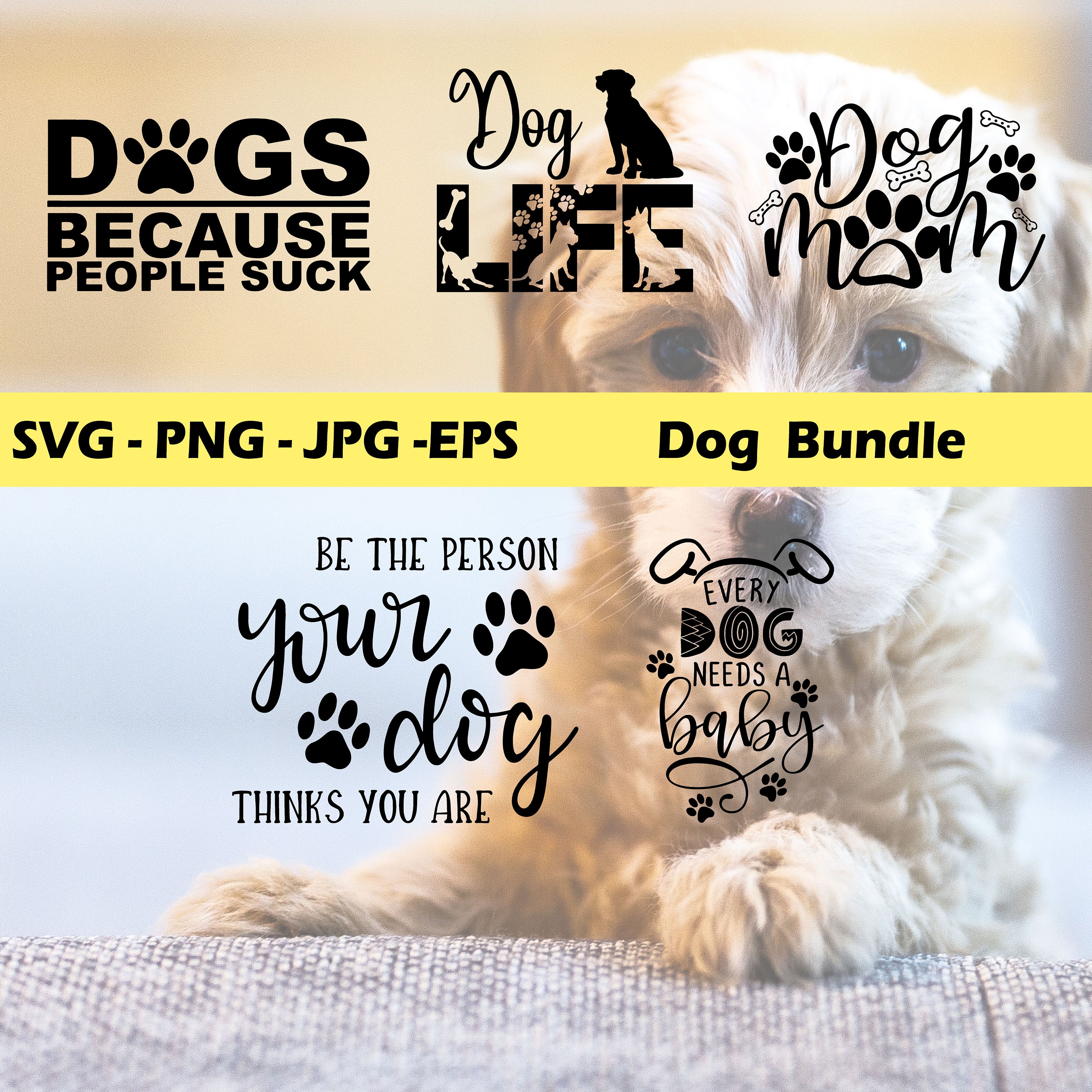 Dog 25 SVG Bundle Dog Quotes SVG Dog Sayings SVG Dog | Etsy