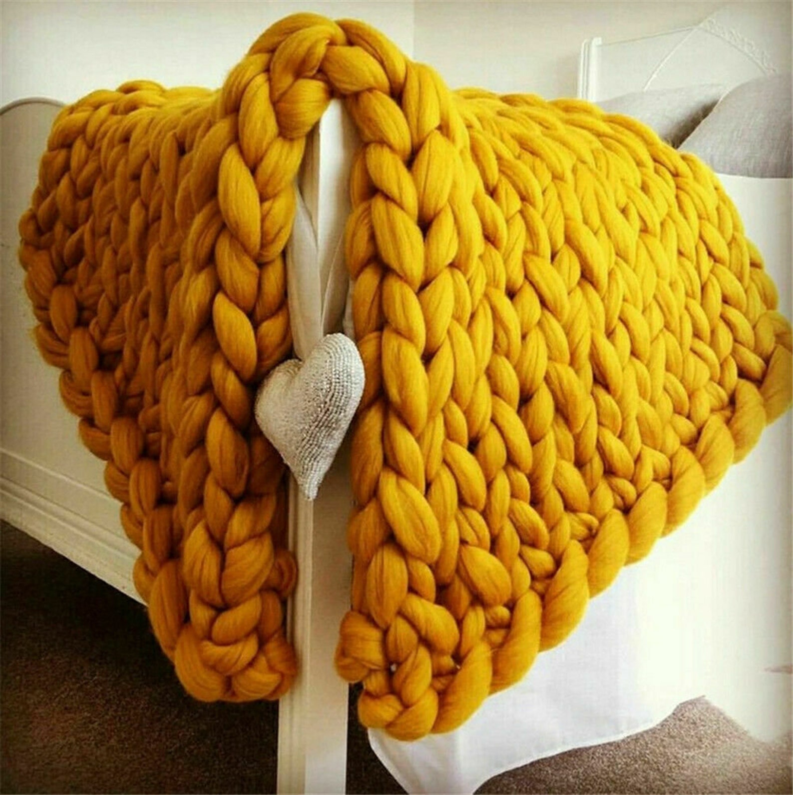 Vegan luxury chunky knit throw blanket 80 x 100cm Etsy