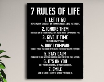 7 Rules of Life - Etsy