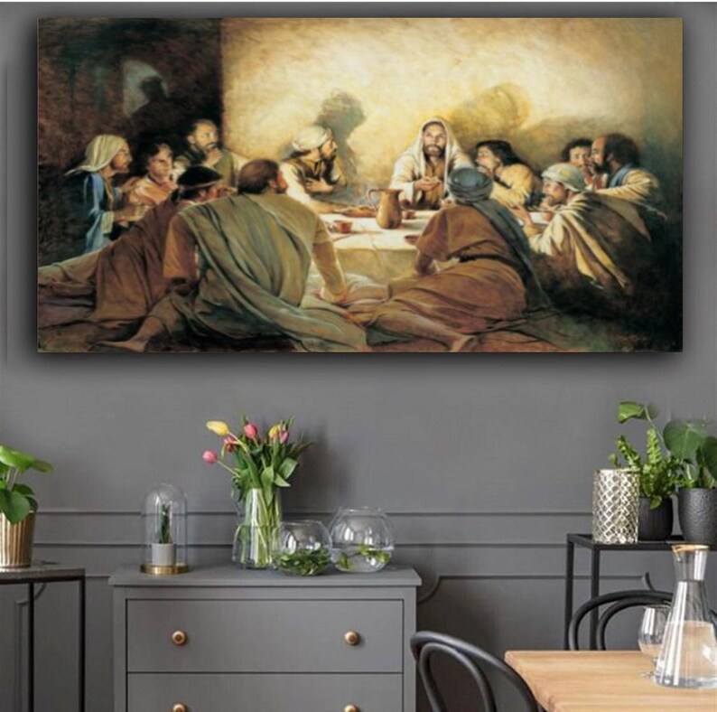 Last Supper Canvas Last Supper Wall Art Last Supper Canvas Set Etsy