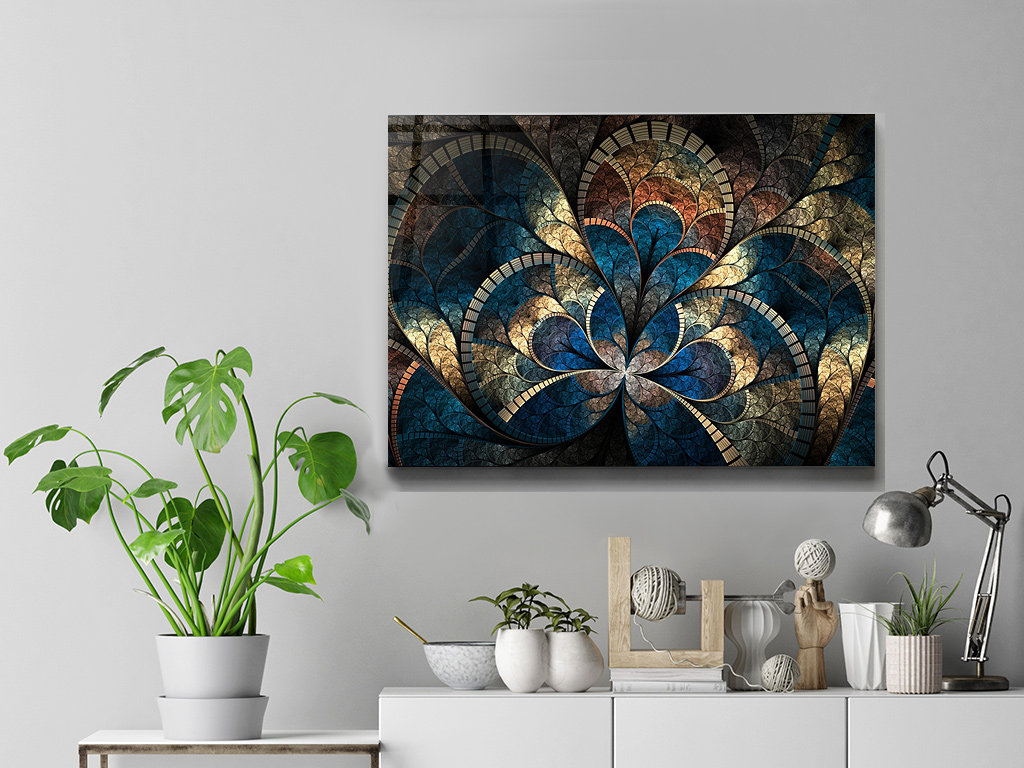 Abstract Tempered Glass Printing Wall Art Natural and Vivid Etsy