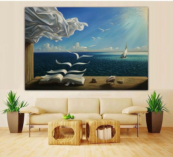 Salvador Dali Poster Salvador Dali Book To Birds Canvas Wall Etsy 日本