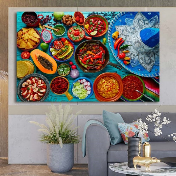 Mexican Food Wall Art Dine Room Wall Art Mexican Food Mix Etsy