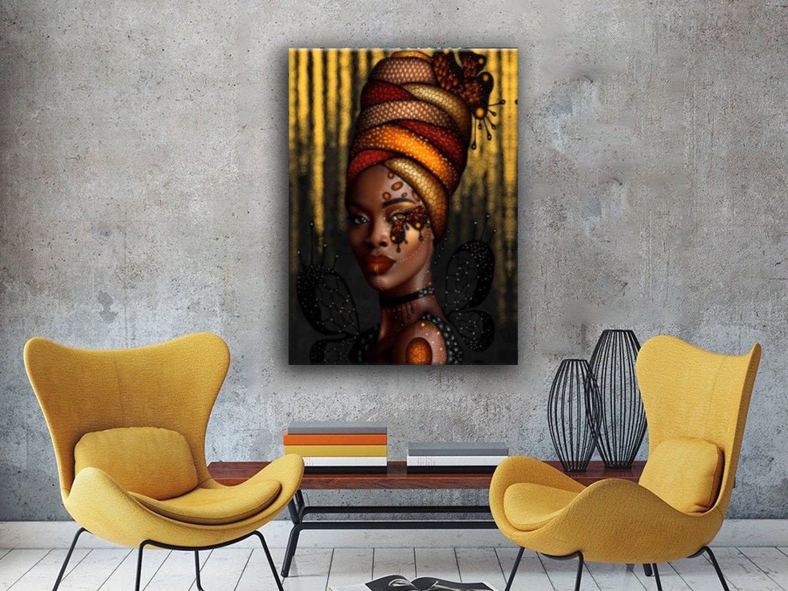African Canvas Wall Art African American Art Canvas African Etsy