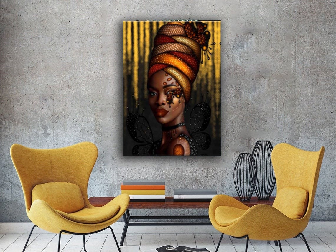 African Canvas Wall Art African American Art Canvas African Etsy