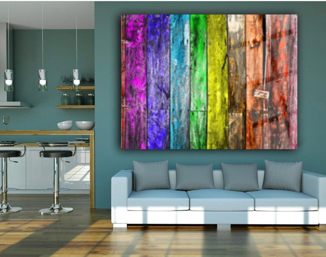 Abstract Tempered Glass Printing Wall Art Natural And Vivid Etsy