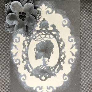 Carte Bone Lady 3D noir et blanc