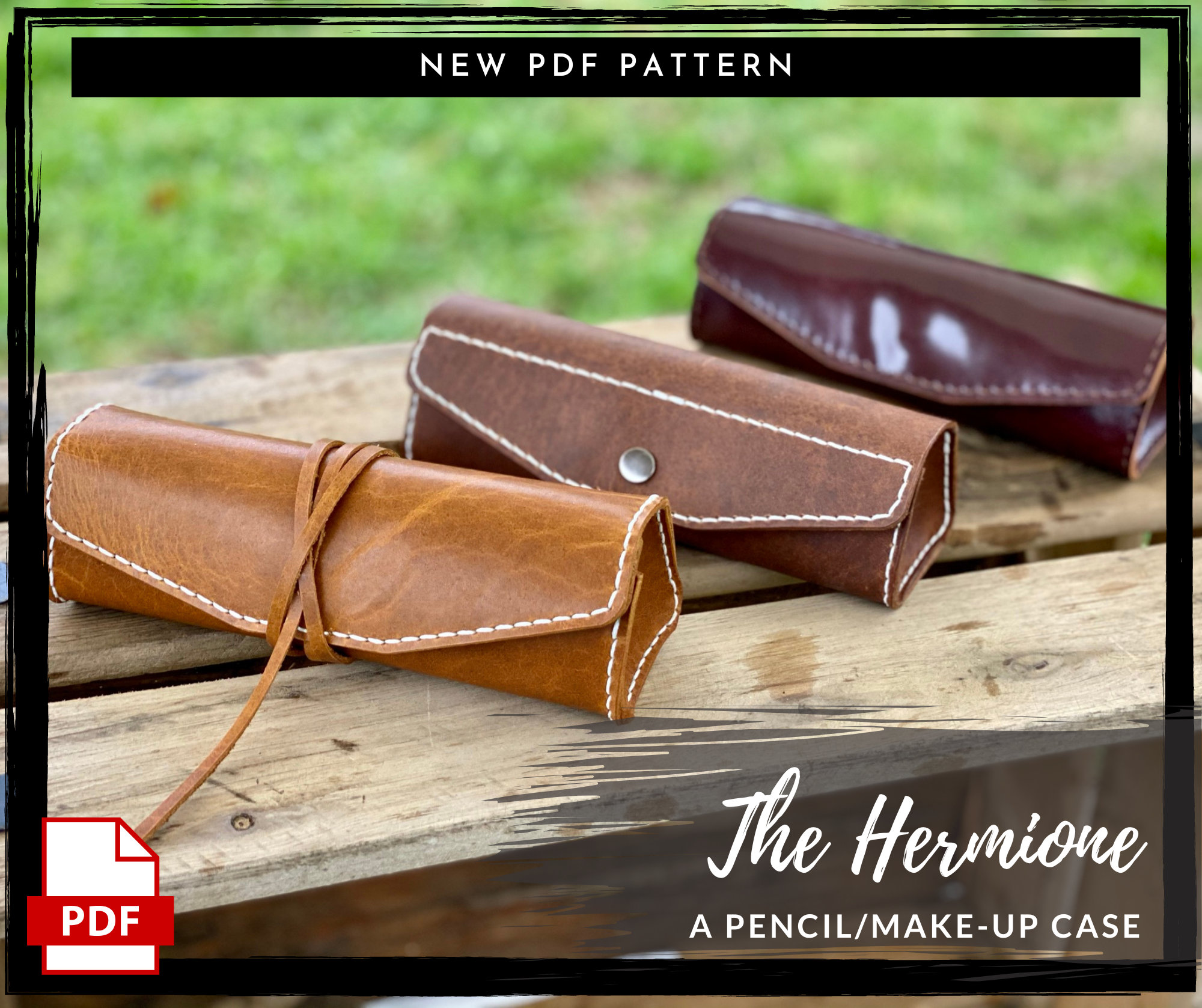 Pencil Case Leather Pattern, PDF Template 