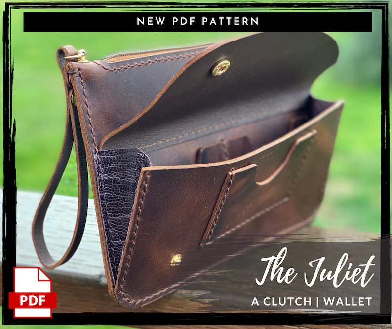 Leather Clutch Wallet PDF PATTERN Leather Crossbody Tote Bag Etsy