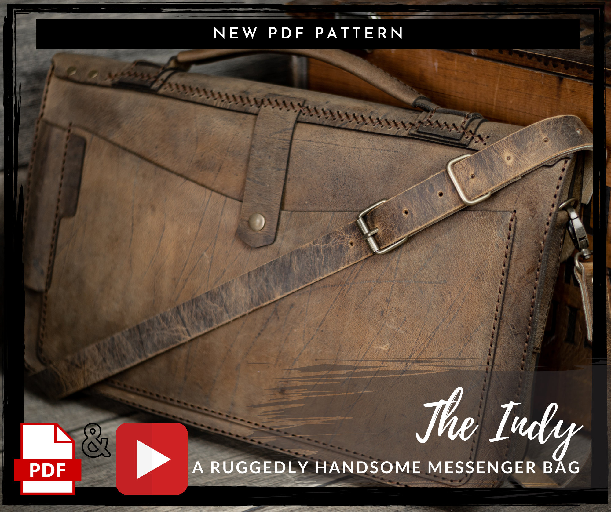 Leather Briefcase Bag Pattern - Messenger Bag Pattern- Pdf - Leather ...