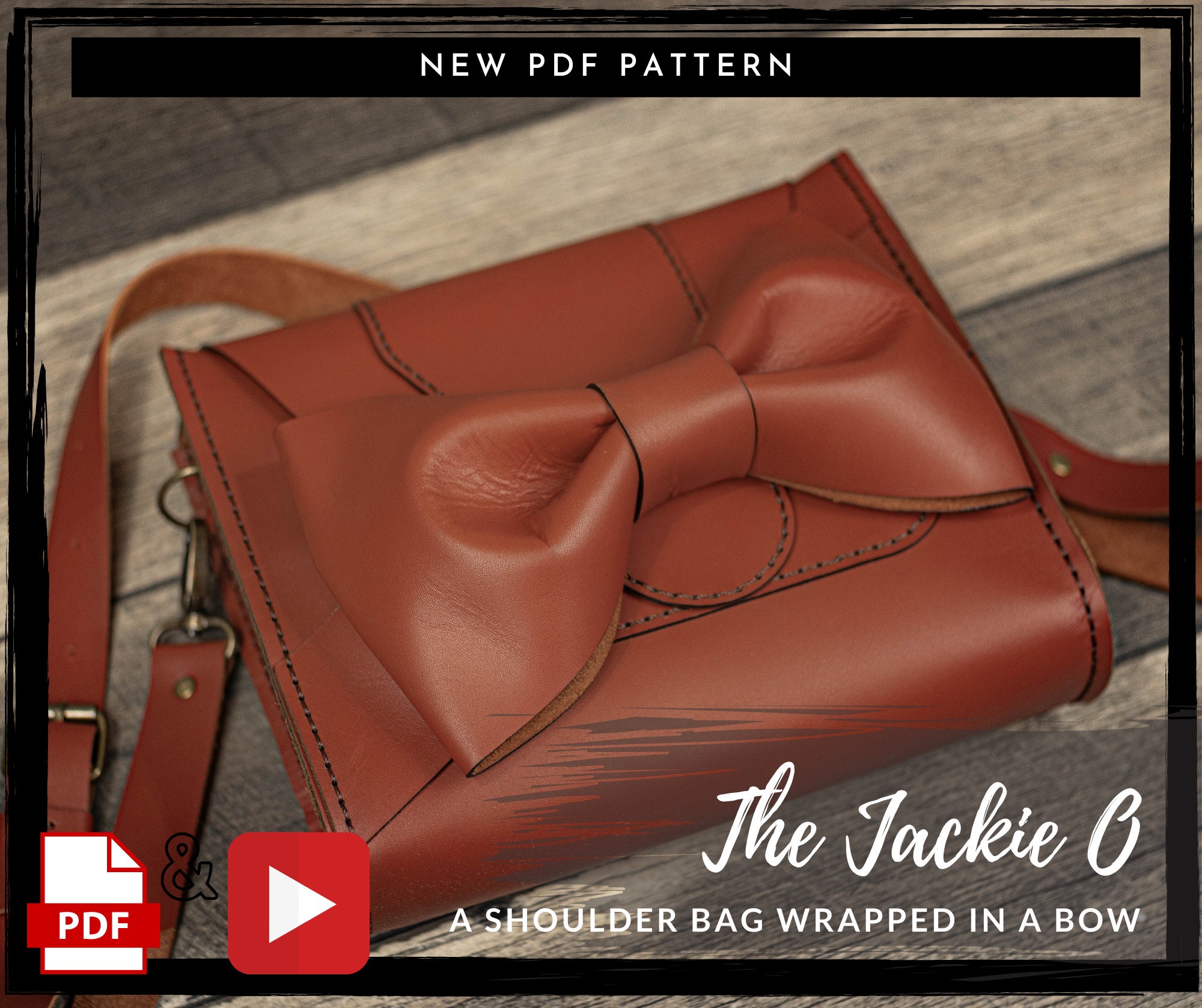 Leather Purse PDF PATTERN - Leather Crossbody Tote Bag Purse Digital ...