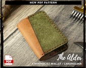 Leather Minimalist Wallet PDF PATTERN - Cardholder Pattern Leather Tote Bag Digital Download - Template Tutorial DIY Leather Patterns