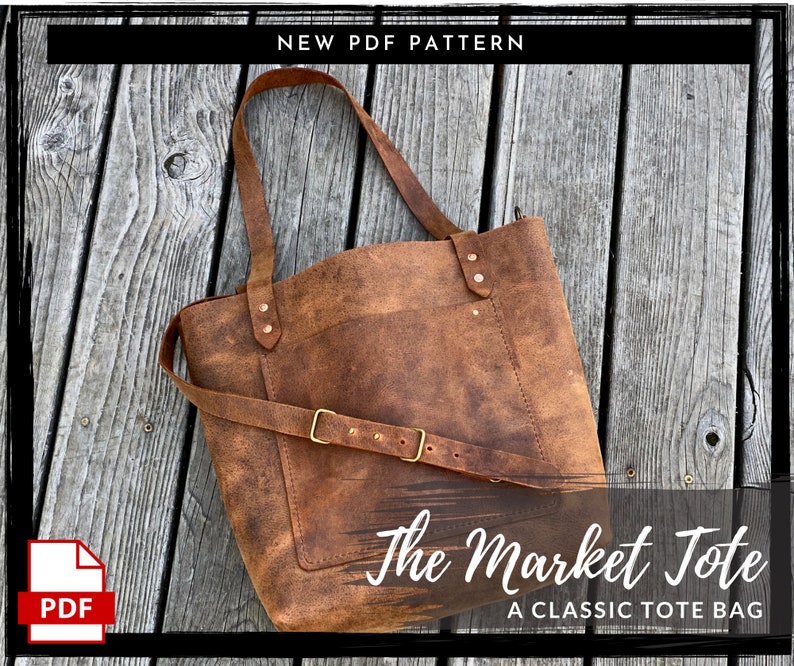 Leather Tote PDF PATTERN Leather Crossbody Tote Bag Purse Etsy Canada