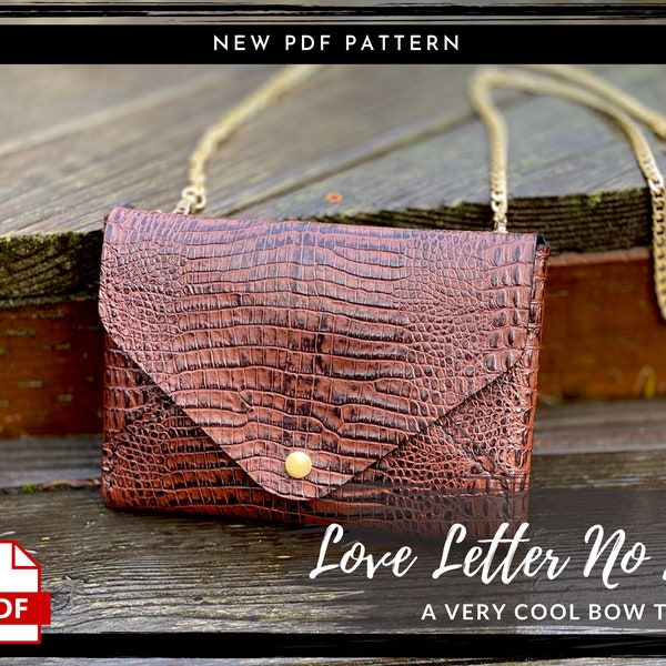 Leather Clutch Wallet PDF PATTERN - Leather Crossbody Tote Bag Purse Digital Download - Template Tutorial DIY Leather Patterns