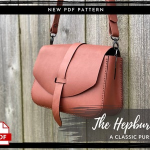 Leather Tote Purse PDF PATTERN - Leather Purse Crossbody Tote Bag Purse Digital Download - Template Tutorial DIY Leather Patterns
