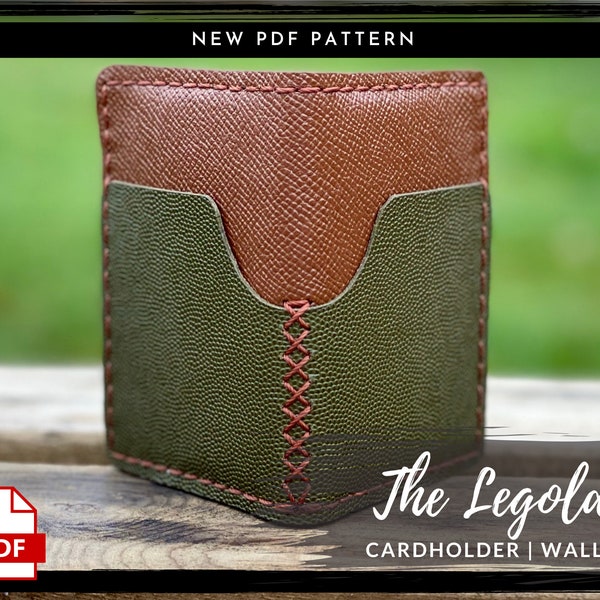 Leather Wallet Cardholder PDF PATTERN - Legolas lotr Leather Crossbody Tote Bag Digital Download - Template Tutorial DIY Leather Patterns