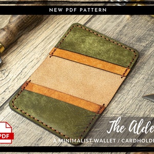 Leather Minimalist Wallet PDF PATTERN - Cardholder Pattern Leather Tote ...