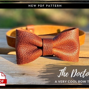 Leather Bow Tie PDF PATTERN - The Doctor - Leather Crossbody Tote Bag Purse Digital Download - Template Tutorial DIY Leather Patterns who