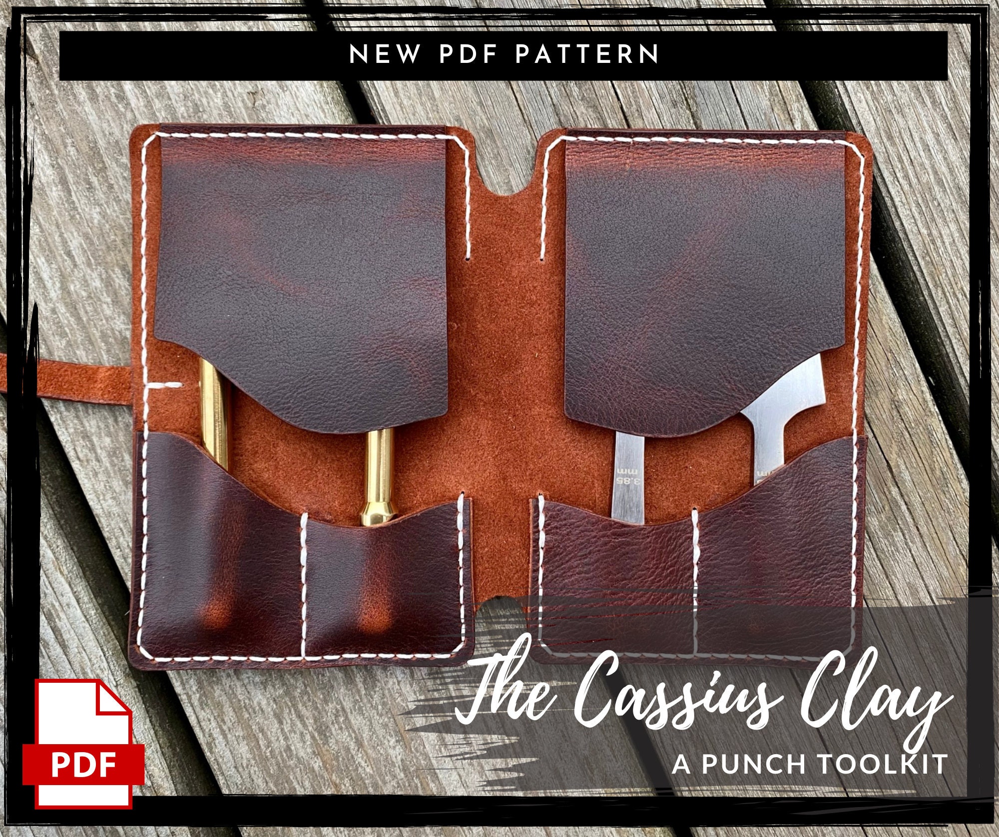 Leather Tool Roll PDF PATTERN Leather Case Tote Bag Purse Etsy