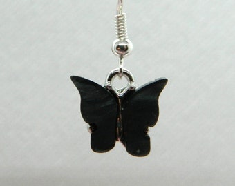 Butterfly Hanging Earrings, Silver
