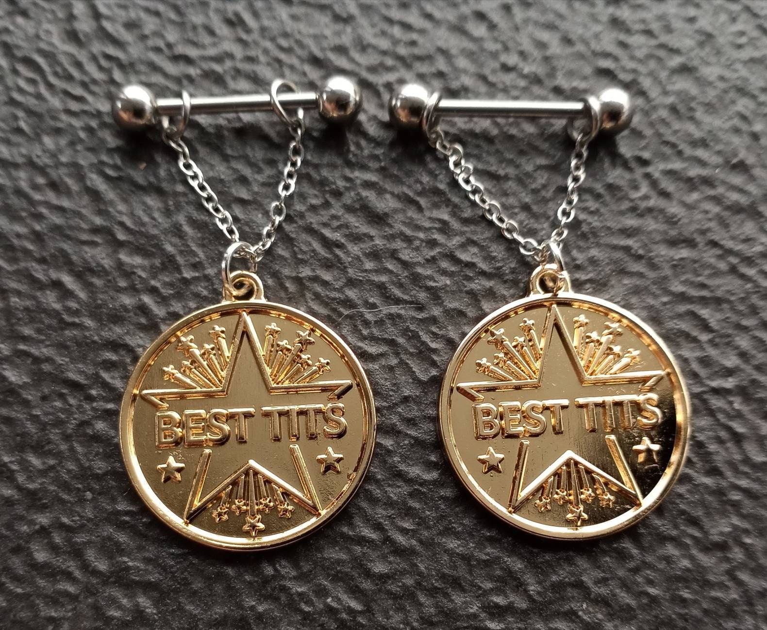 Nipple Piercing Jewelry Best Tits Award Medal Jewelry Etsy Australia