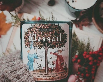 Wassail Candle Holiday Scented Candle Apple Scented Candle Yuletide Candle Wintery Apple Cider Candle Christmas Candle Natural Candle Gift