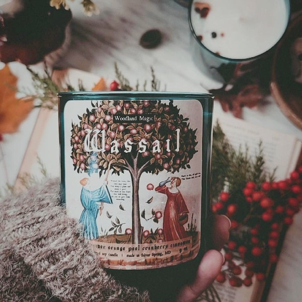 Wassail Candle Holiday Scented Candle Apple Scented Candle Yuletide Candle Wintery Apple Cider Candle Christmas Candle Natural Candle Gift