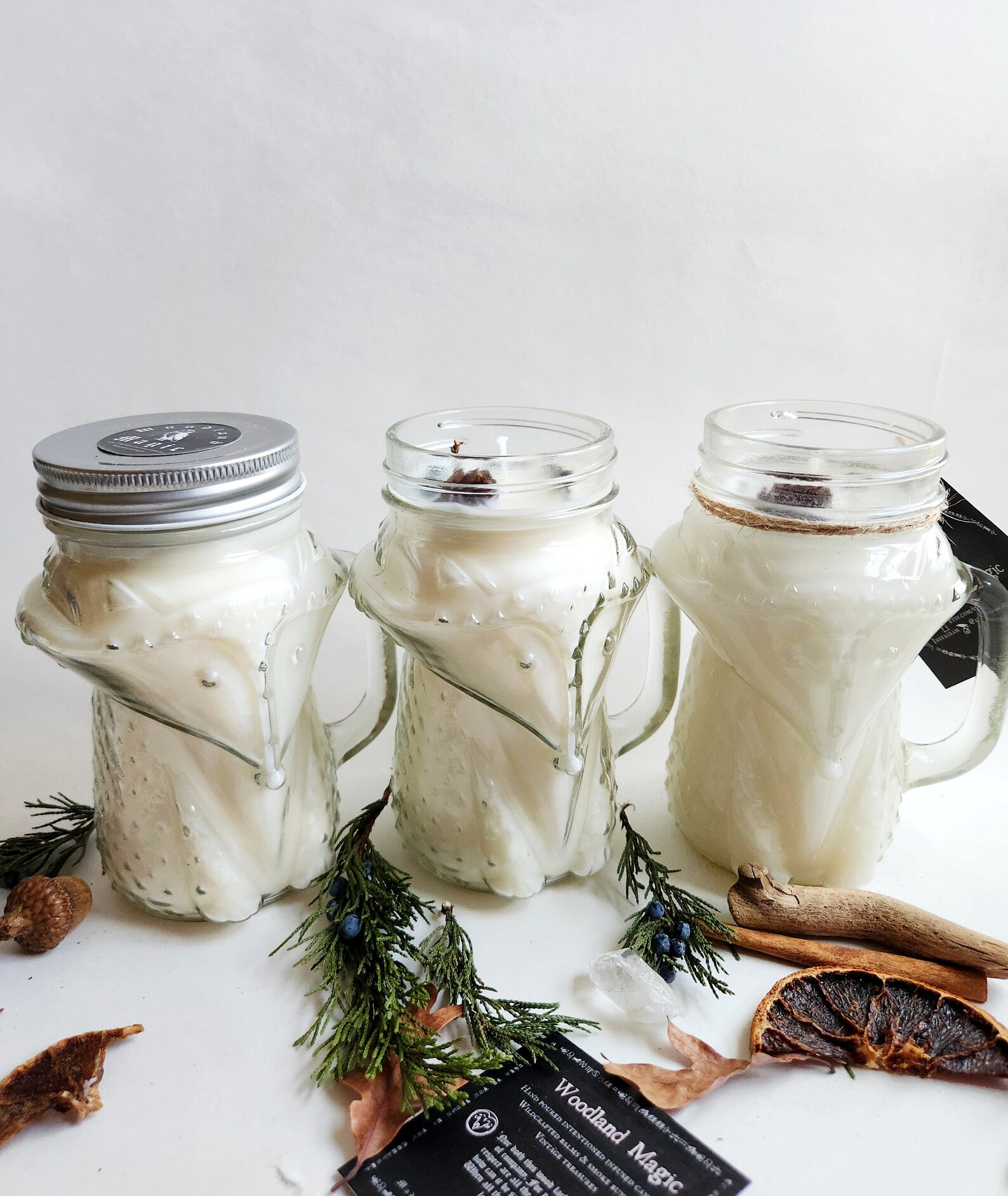 Fox Candle Winter Woods Candle Mason Jar Candle Forest Scented Etsy