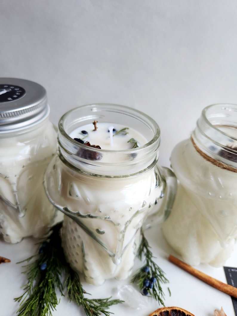 Fox Candle Winter Woods Candle Mason Jar Candle Forest Scented Etsy