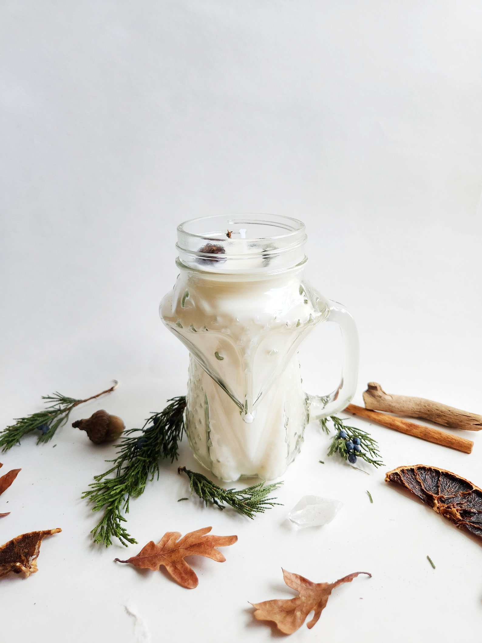 Fox Candle Winter Woods Candle Mason Jar Candle Forest Scented Etsy