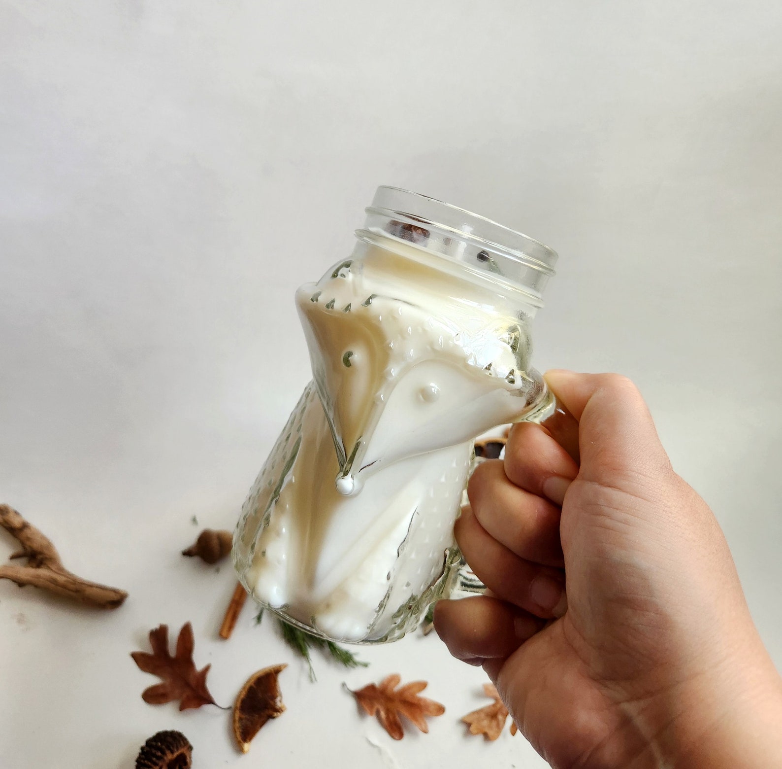 Fox Candle Winter Woods Candle Mason Jar Candle Forest Scented Etsy