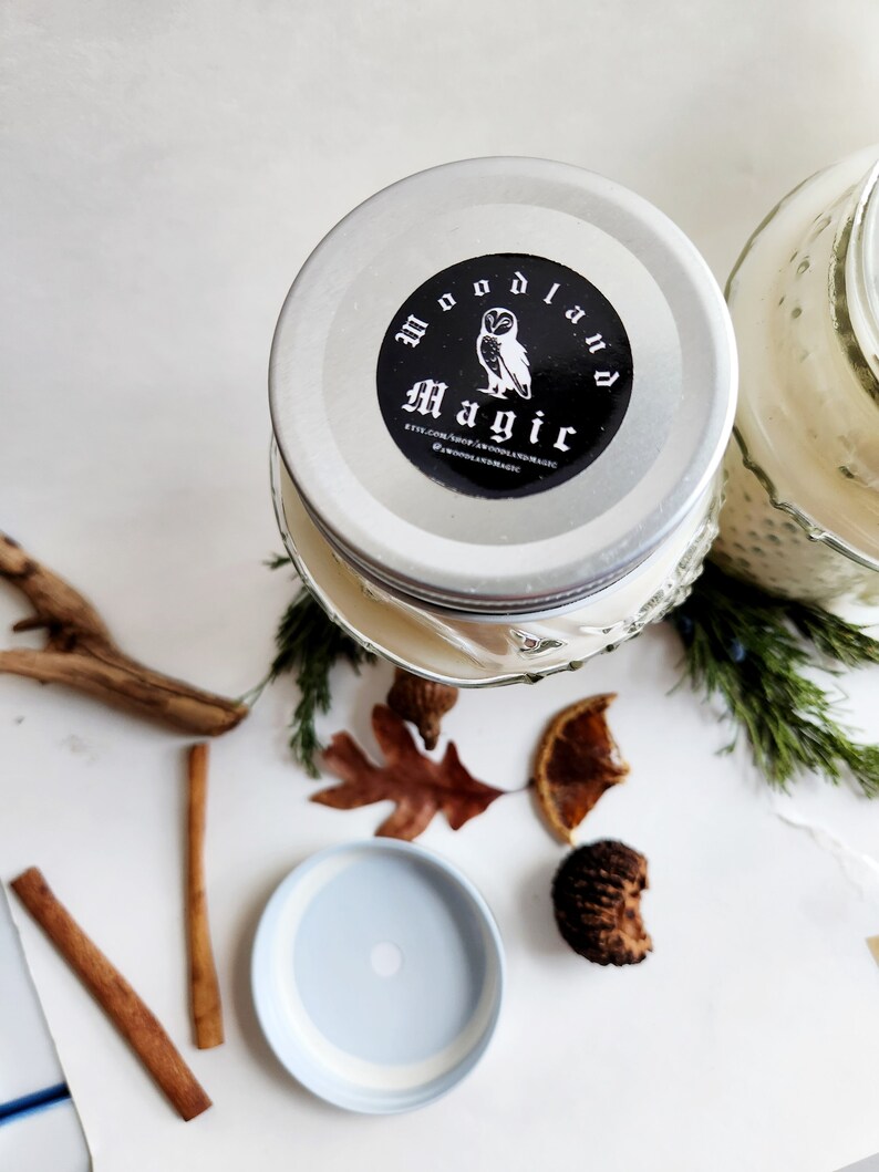 Fox Candle Winter Woods Candle Mason Jar Candle Forest Scented Etsy