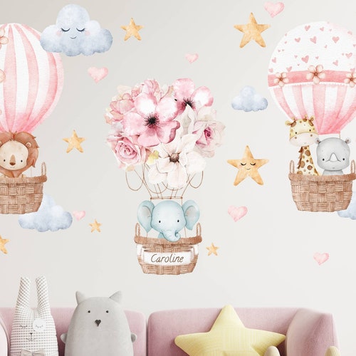 Hot Air Balloon Wall Decal Nursery Fabric Wall Sticker Etsy