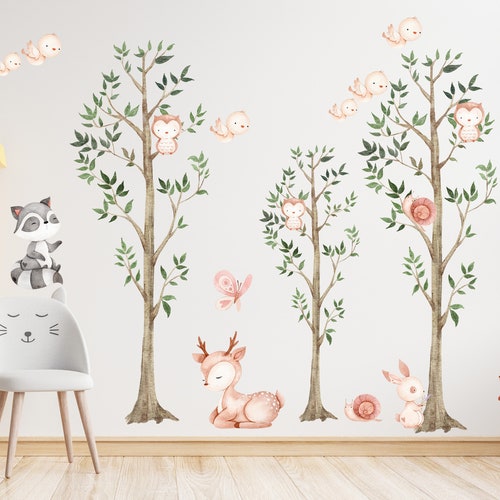 Forest Animals Nursery Wall Decal Sticker Woodland Animals Etsy